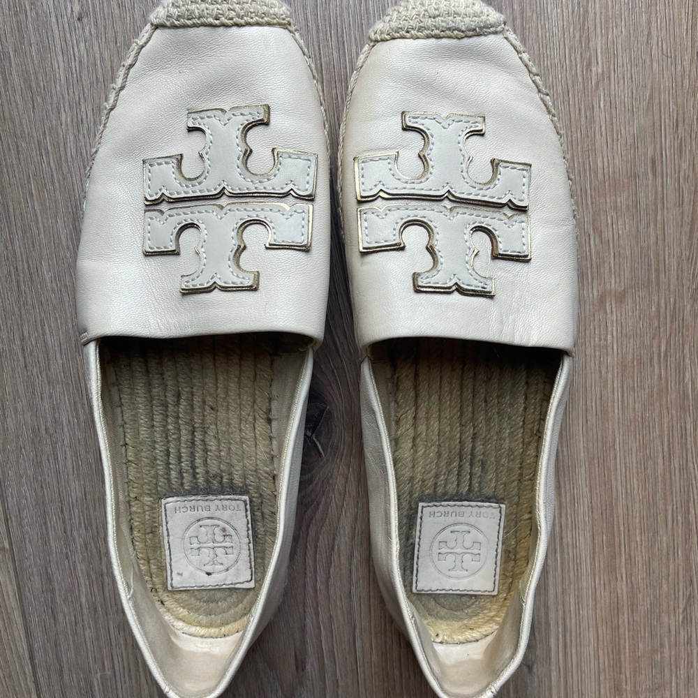 Tory Burch Cream Espadrille Flats
